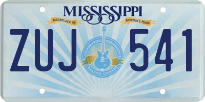 MS license plate ZUJ541