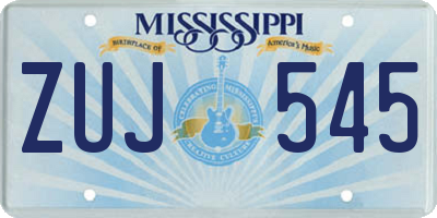 MS license plate ZUJ545