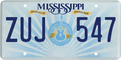 MS license plate ZUJ547