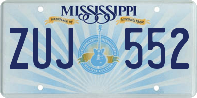 MS license plate ZUJ552