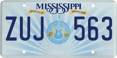 MS license plate ZUJ563