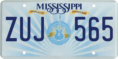 MS license plate ZUJ565