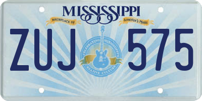 MS license plate ZUJ575