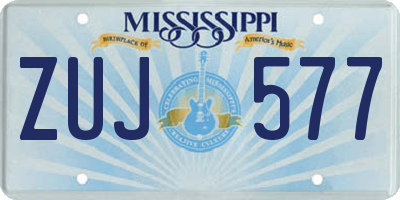 MS license plate ZUJ577