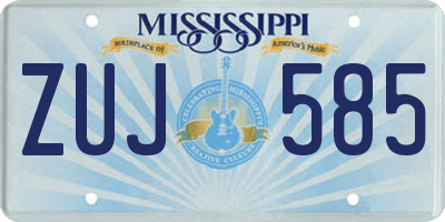 MS license plate ZUJ585
