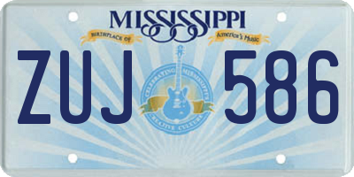 MS license plate ZUJ586