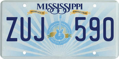 MS license plate ZUJ590