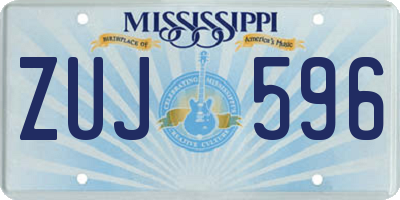 MS license plate ZUJ596