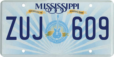 MS license plate ZUJ609
