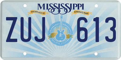 MS license plate ZUJ613