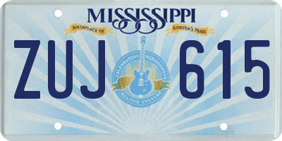 MS license plate ZUJ615