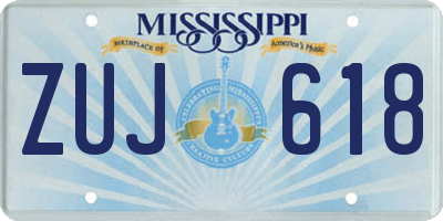 MS license plate ZUJ618