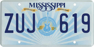 MS license plate ZUJ619