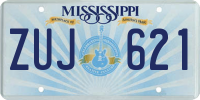 MS license plate ZUJ621