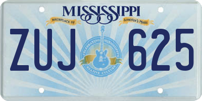 MS license plate ZUJ625