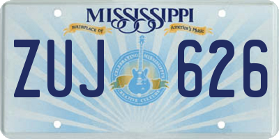 MS license plate ZUJ626