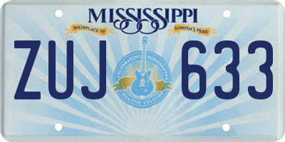 MS license plate ZUJ633
