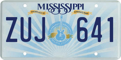 MS license plate ZUJ641