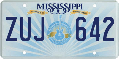 MS license plate ZUJ642