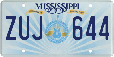 MS license plate ZUJ644