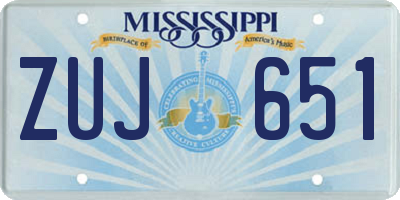 MS license plate ZUJ651