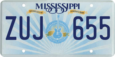 MS license plate ZUJ655