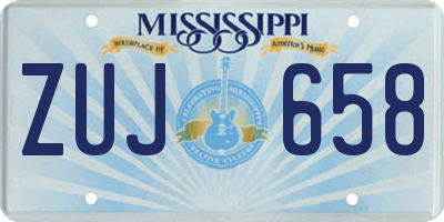 MS license plate ZUJ658