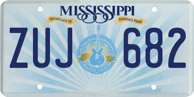 MS license plate ZUJ682
