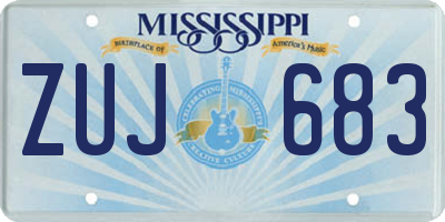 MS license plate ZUJ683