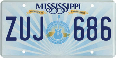MS license plate ZUJ686