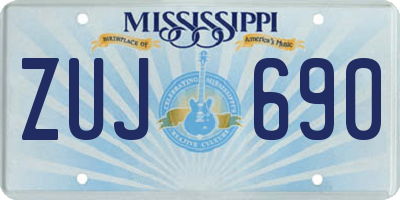 MS license plate ZUJ690