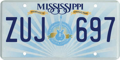 MS license plate ZUJ697