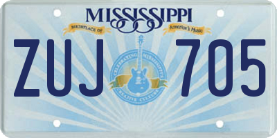 MS license plate ZUJ705