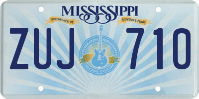 MS license plate ZUJ710