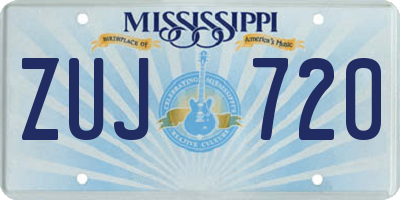 MS license plate ZUJ720