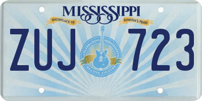 MS license plate ZUJ723