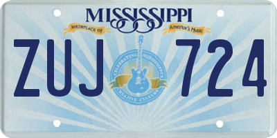 MS license plate ZUJ724