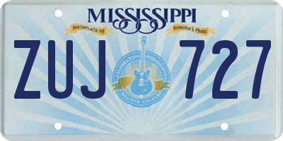 MS license plate ZUJ727