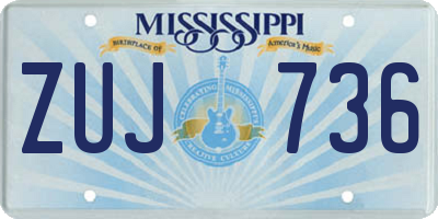 MS license plate ZUJ736
