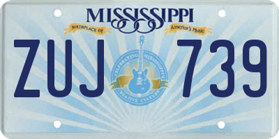 MS license plate ZUJ739