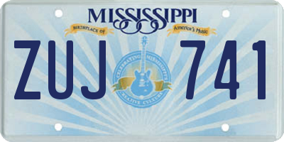 MS license plate ZUJ741