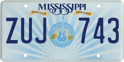 MS license plate ZUJ743