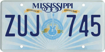 MS license plate ZUJ745
