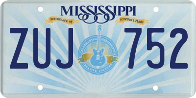 MS license plate ZUJ752