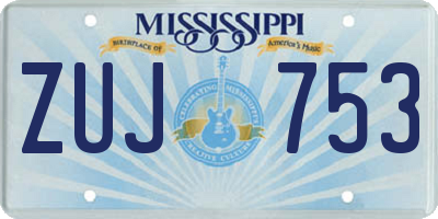 MS license plate ZUJ753