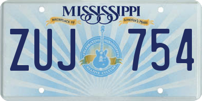 MS license plate ZUJ754
