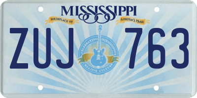 MS license plate ZUJ763