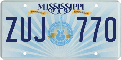 MS license plate ZUJ770