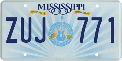 MS license plate ZUJ771