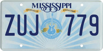 MS license plate ZUJ779